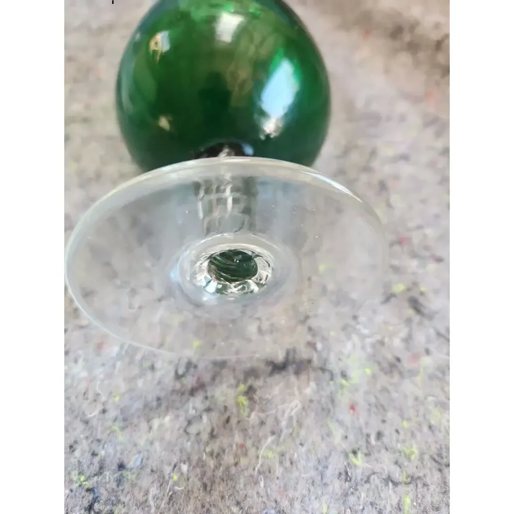 Vtg Empoli Italian Art Glass Style Optic Vase Twisted Pedestal